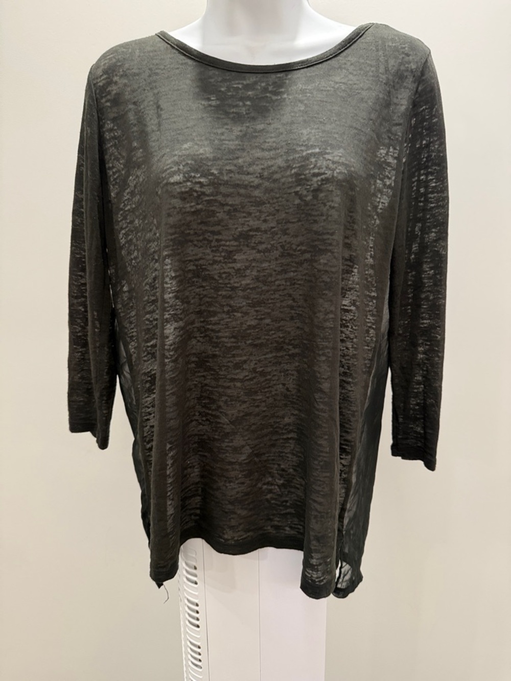 MICHAEL Michael Kors Black Sheer Long Sleeve Top